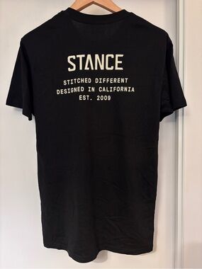 Stance Mens T shirt Black Size Large  Elevated Streetwear Skate Unisex Crewneck